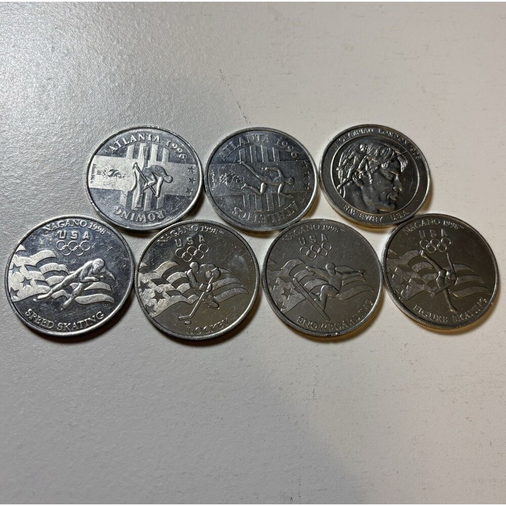 General Mills Advertising Collectible Coins US United States Olympic Team Lot 7x